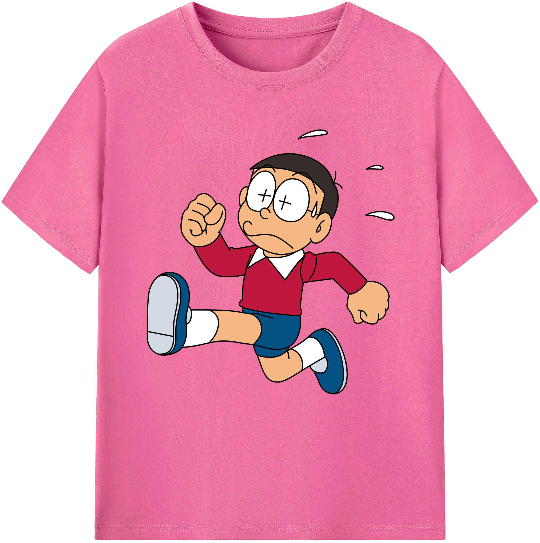 （画像用） ドラえもん 野比 のび太 Doraemon Nobita Nobi レディースカジュアルプリントTシャツ（綿100％）